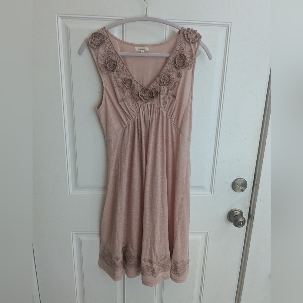 Sundance Elegant Dress With 3 Dimensional Floral Accents